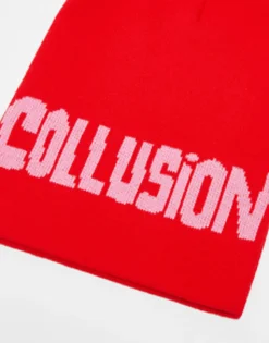 Beanies*Collusion Unisex Skater Beanie With Logo Knit In Red