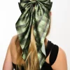 Hair Accessories*Daisy Street Check Hair Bow In Green