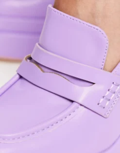Loafers*Daisy Street Exclusive Double Platform Heeled Loafers In Purple