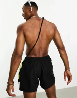 Swimwear*DESIGN 2 Pack Swim Shorts In Short Length In Save Black/White