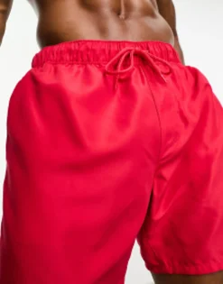 Swimwear*DESIGN 2 Pack Swim Shorts In Mid Length In Save Navy/Red