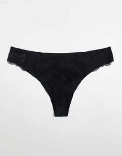 Multipacks*DESIGN 3 Pack Thong In No Vpl & Lace In Black