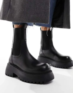 Chelsea Boots*DESIGN Adelaide Leather Chelsea Boots In Black Black Leather