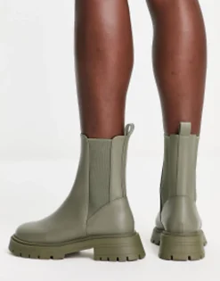Chelsea Boots*DESIGN Alfie Chunky Chelsea Boots In Khaki