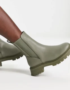 Chelsea Boots*DESIGN Alfie Chunky Chelsea Boots In Khaki