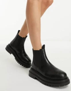 Chelsea Boots*DESIGN Appreciate Leather Chelsea Boots In Black