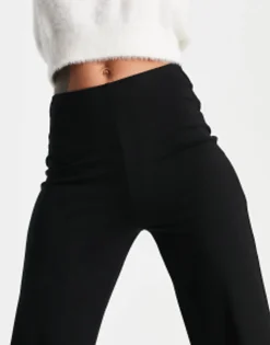Trousers & Leggings*DESIGN Basic Wide Leg Jersey Trouser In Black