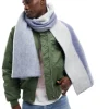 Scarves*DESIGN Blanket Scarf In Two Tone Blue Mid Blue