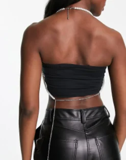 Belts*DESIGN Body Harness With Layered Graduated Pearl White