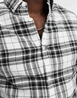 Tall*DESIGN Check Shirt In Black And White