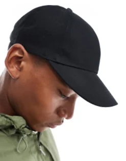Caps & Hats*DESIGN Classic Baseball Cap In Cotton Black