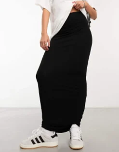 Skirts*DESIGN Column Maxi Skirt In Black