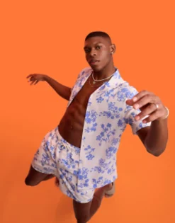Swimwear*DESIGN Co-Ord In Scribble Floral Print