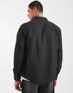 Tall*DESIGN Cotton Shacket In Black