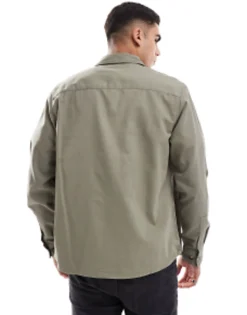 Tall*DESIGN Cotton Shacket In Khaki