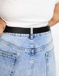 Belts*Curve Design Bevelled Double Circle Waist And Hip Belt In Gold Metal Work - Gold Black
