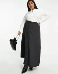 Shirts*Curve Design Long Sleeve Fitted Shirt In Stretch Cotton In White