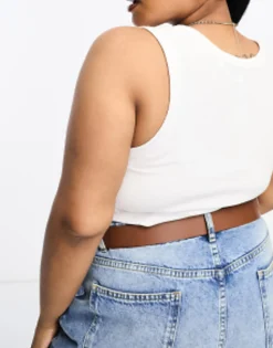 Belts*Curve Design Wavy Buckle Waist And Hip Jeans Belt In Tan
