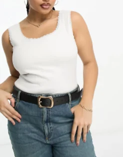 Belts*DESIGN Curve Wavy Buckle Belt In Black