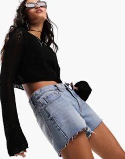 Shorts*DESIGN Denim 'Relaxed' Short In Midwash Blue