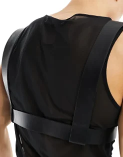 Belts*DESIGN Faux Leather Body Harness In Black