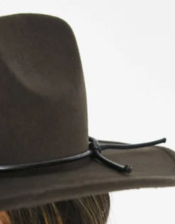 Hats*DESIGN Felt Fedora With Size Adjuster In Brown