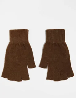 Gloves*DESIGN Fingerless Gloves In Brown