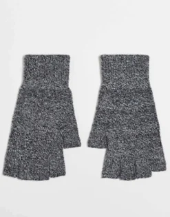 Gloves*DESIGN Fingerless Gloves In Marl Grey
