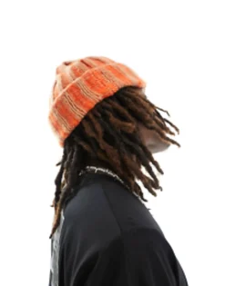 Beanies*DESIGN Fisherman Beanie Stone And Orange