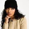 Hats*DESIGN Fisherman Rib Beanie Hat In Polyester In Black