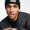 Beanies*DESIGN Fisherman Ribbed Beanie With Rubber Logo In Black