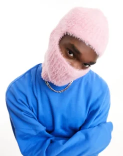 Beanies*DESIGN Fluffy Balaclava In Pink