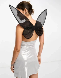 Hair Accessories*DESIGN Halloween Angel Wings With Diamante Black