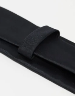 Ties*DESIGN Halloween Slim Tie With Skull Embroidery In Black