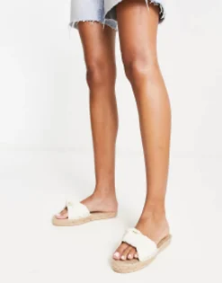 Sandals*DESIGN Jade Knotted Espadrille Mules In Natural