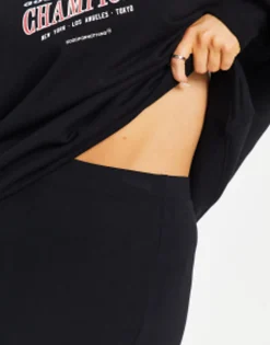 Skirts*DESIGN Jersey Pencil Mini Skirt In Black