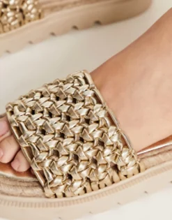 Sandals*DESIGN Jupiter Woven Espadrille In Gold