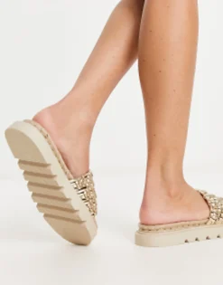 Sandals*DESIGN Jupiter Woven Espadrille In Gold