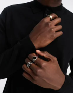Polo Shirts*DESIGN Knitted Essential Polo Jumper In Black