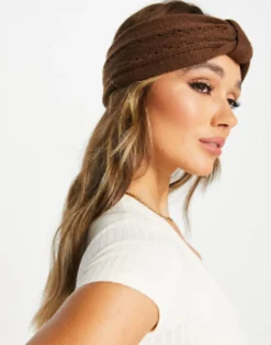 Hair Accessories*DESIGN Knot Front Headband In In Brown Chocolate
