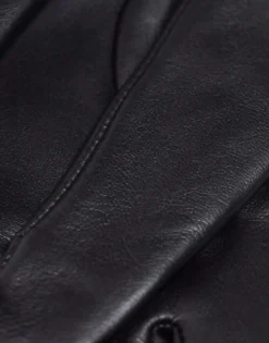 Gloves*DESIGN Leather Gloves With Gold Hardware In Black