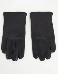 Gloves*DESIGN Leather Touchscreen Gloves In Black