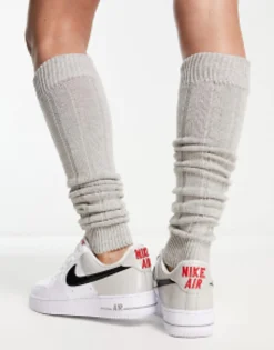 Socks & Tights*DESIGN Leg Warmer In Grey Marl Light Grey