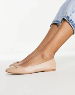 Flat Shoes*DESIGN Locus Round Ballet Flats In Beige