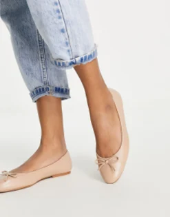 Flat Shoes*DESIGN Locus Round Ballet Flats In Beige