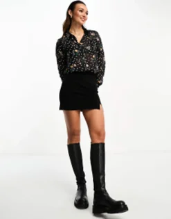 Shirts*DESIGN Long Sleeve Soft Shirt In Mixed Floral Spot Print