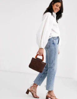 Shirts*DESIGN Long Volume Sleeve Shirt In Cotton In White