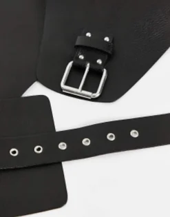 Belts*DESIGN Low Waist Wide Belt In Black