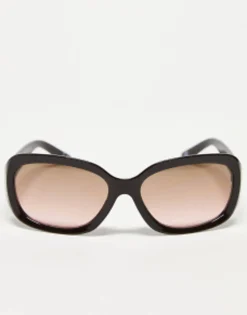 Sunglasses*DESIGN Mid Square Wrap Sunglasses In Brown