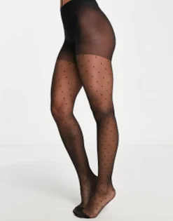 Socks & Tights*DESIGN Mini Dot Tights In Black